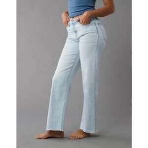 AE Stretch Curvy High-Waisted Stovepipe Jean Size 18 Regular Light Wash NWT